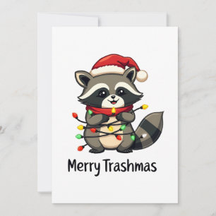 Invitación Feliz Trashmas Mapache Divertido Navidad Fiesta 