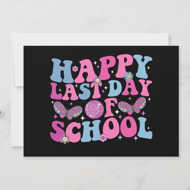 Invitación Feliz Último Día De La Discoteca De La Escuela Bal (Anverso)
