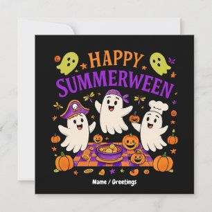 Invitación Feliz verano entre Halloween Fantasma de verano