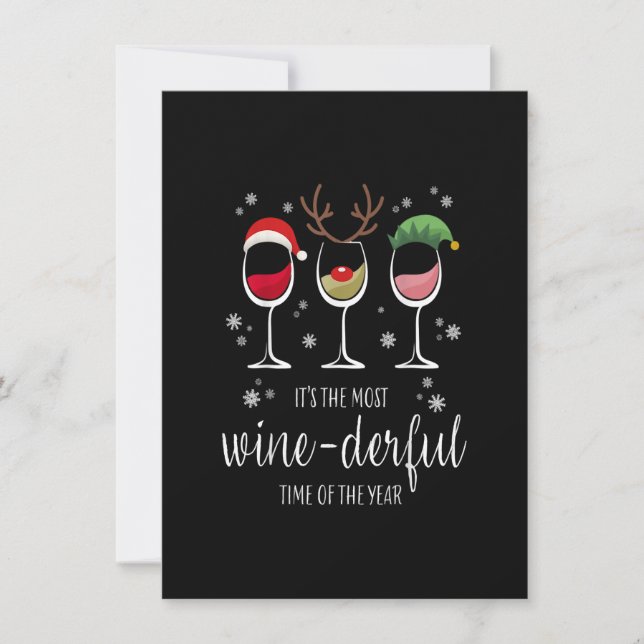 Invitación Feliz Winemas, Es la época más maravillosa del Vin (Anverso)