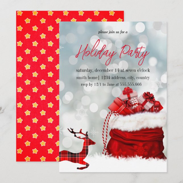 Invitación Feliz y bendita celebración de Navidades en tu cas (Anverso / Reverso)