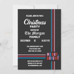 Invitación Feliz Y Brillante Feliz Fiesta De Navidad