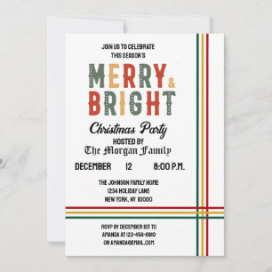 Invitación Feliz Y Brillante Feliz Fiesta De Navidad