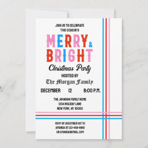 Invitación Feliz Y Brillante Feliz Fiesta De Navidad