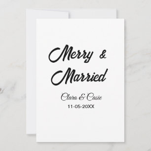 Invitación Feliz y casado añade pareja Nombre fecha holidayCh