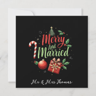 Invitación Feliz y casado por tu primera Navidad