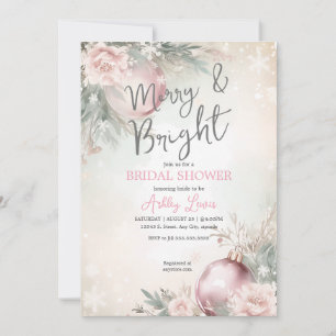 Invitación Feliz y luminosa ducha de novia adorno de Navidad