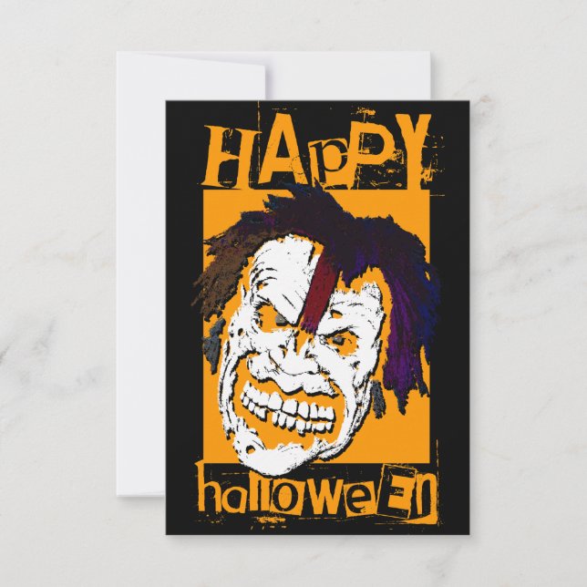 Invitación feliz zombi de halloween (Anverso)