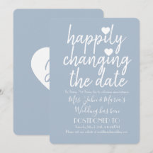Felizmente Cambiando la Fecha Bodas Azul Rosado