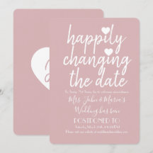 Felizmente cambiando la fecha Bodas Rosa sonrojado
