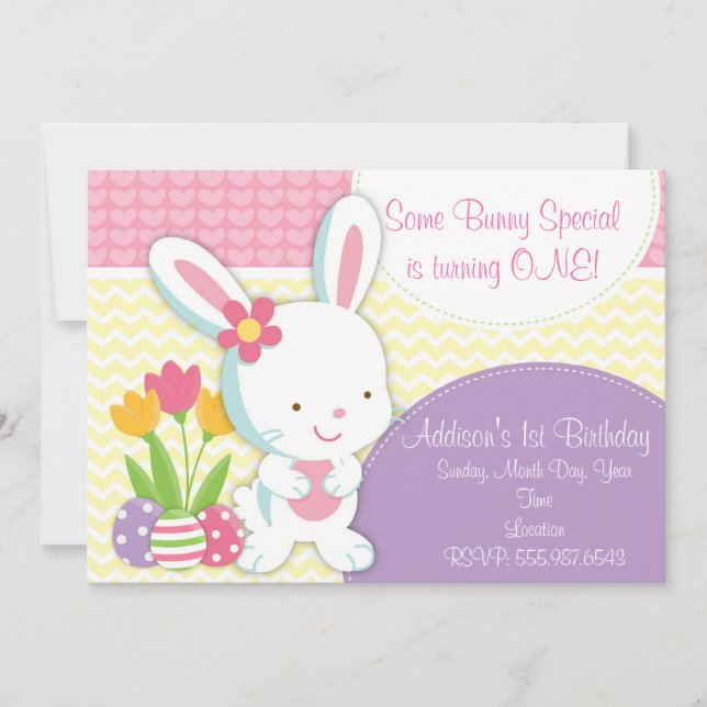 Invitación femenina adorable del cumpleaños del (Anverso)