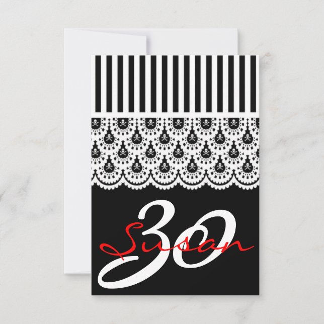 Invitación femenina de moda a los 30 años (Anverso)