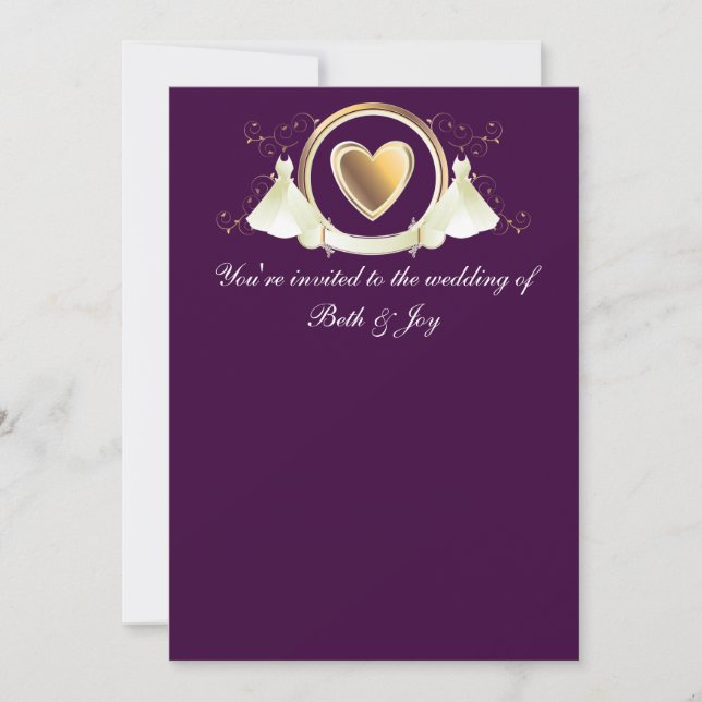 Invitación femenina del boda (Anverso)