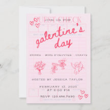 Invitación femenina para el Día de Galentines