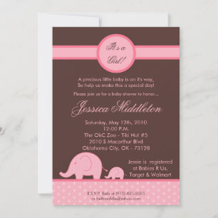 invitación femenina rosada de Baby Shower del