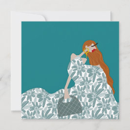 Invitación Feminine Floral Garden Fiesta Ilustracion de moda