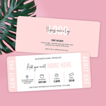 Feminine Modern Event Ticket Company Gift Voucher