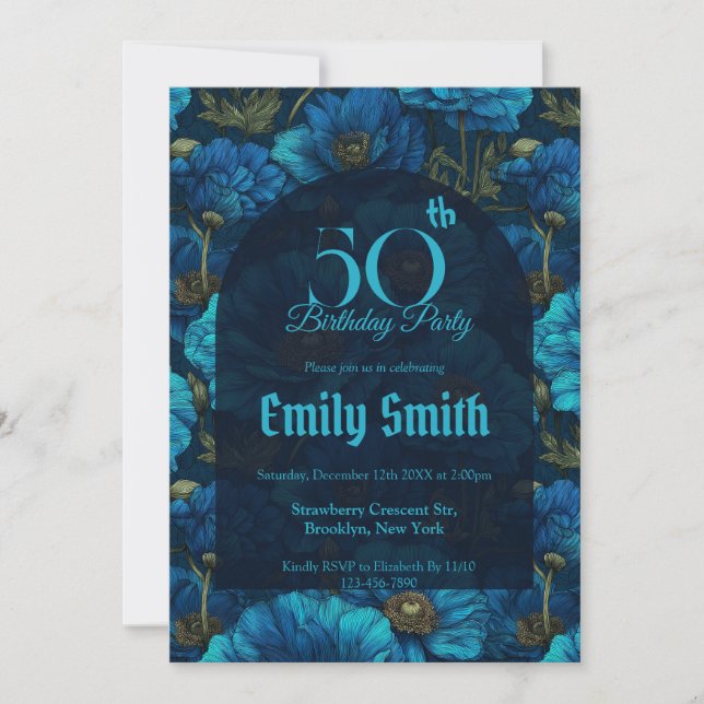 Invitación Feminine Rose Aesthetic Wife’S Birthday (Anverso)