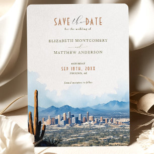 Invitación Fenix elegante, Arizona, aviso de fecha de boda