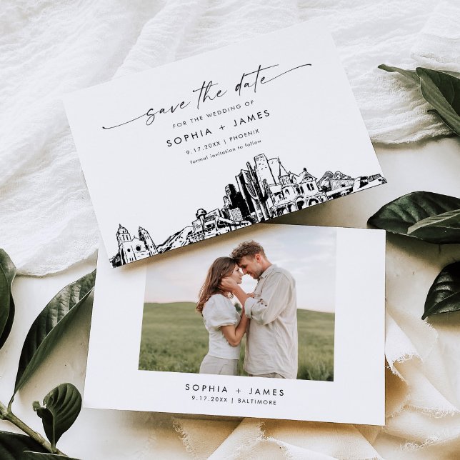 Invitación Fénix Skyline Wedding Save the Date Card (Subido por el creador)