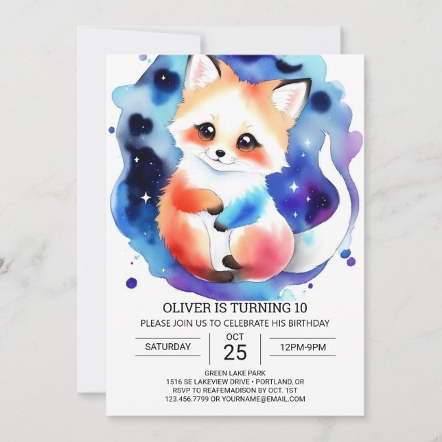 Invitación Fennec Fox Birthday Extravaganza (Anverso)
