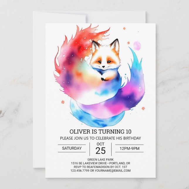 Invitación Fennec Fox Fiesta para Niños Cumpleaños (Anverso)