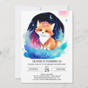 Invitación Fennec Fox Kids Birday Bash
