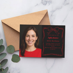 Invitación Fenómeno rojo negro dibujado a mano