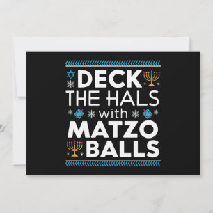 Invitación Feo Deck Hall de Hanukkah con Chanuká de albóndiga