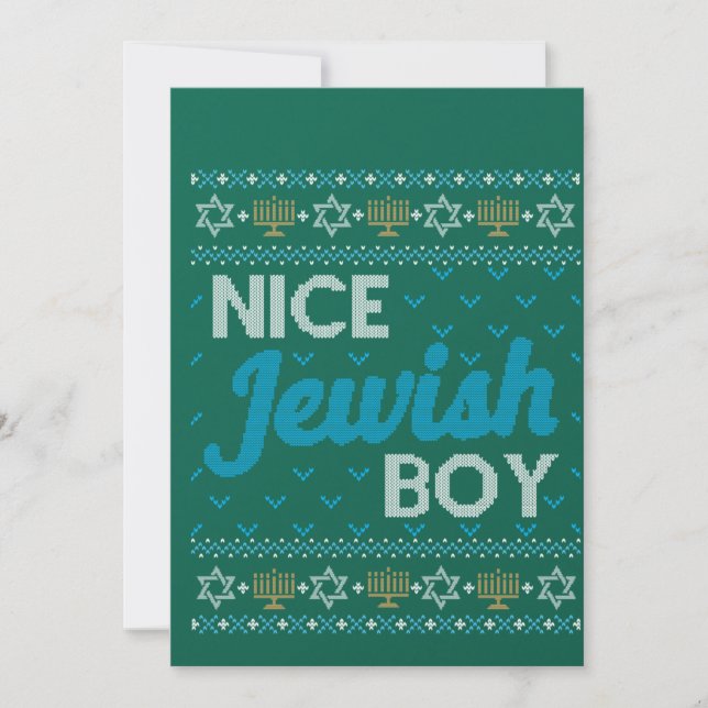 Invitación Feo Hanukkah Bonito Joven Judío Coincidente (Anverso)