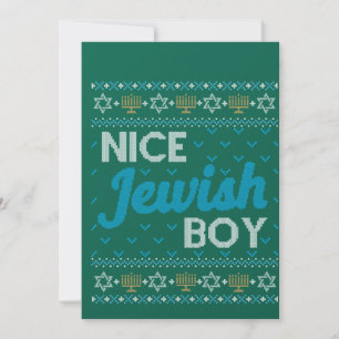 Invitación Feo Hanukkah Bonito Joven Judío Coincidente