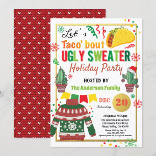 Invitación Feo Navidades de suéter fiesta taco'bout vacacione