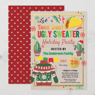 Invitación Feo Navidades de suéter fiesta taco'bout vacacione