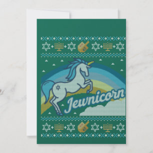 Invitación Feo Unicornio de Hanukkah Jewnicorn