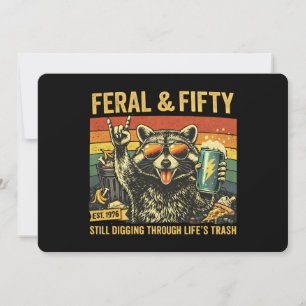 Invitación Feral y cincuenta cumpleaños cincuenta sarcástico