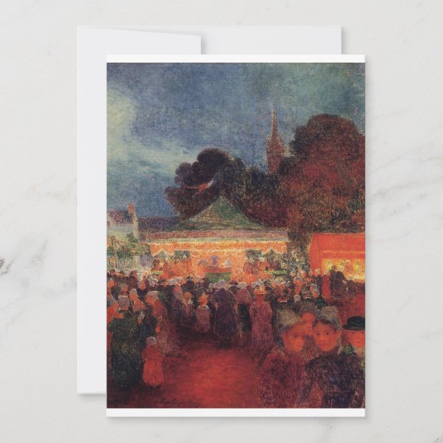 Invitación Ferdinand du Puigaudeau - Carnaval de noche en Le  (Anverso)