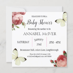 Invitación Feria de Ballerina, chica rosa pálido con ducha de