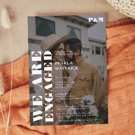 Invitación Feria de compromiso de foto en blanco y negro