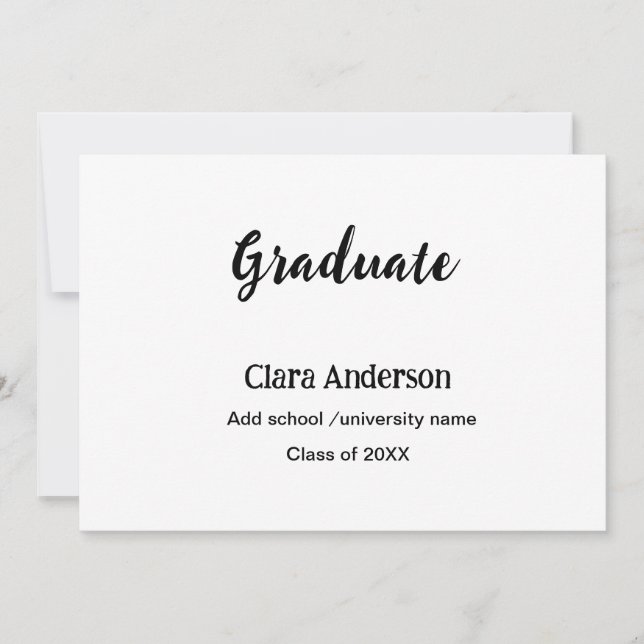 Invitación Feria de graduación de eleg clásico con foto en bl (Anverso)