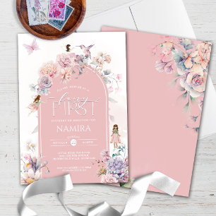 Invitación Feria de jardín encantada Fairy Primer cumpleaños