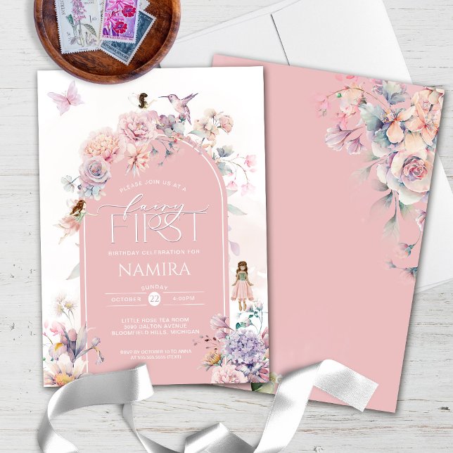 Invitación Feria de jardín encantada Fairy Primer cumpleaños (Subido por el creador)