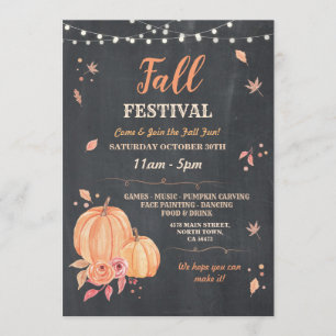 Invitación Feria de la Cosecha de Otoño Calabaza Evento de Ti