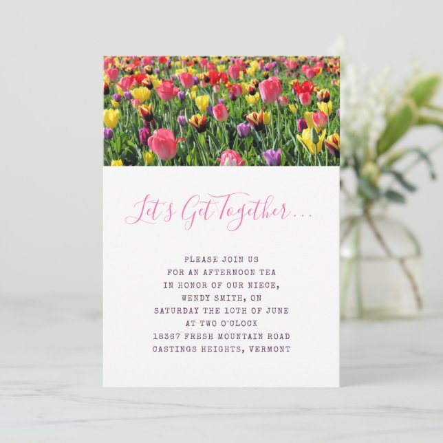 Invitación Feria de primavera de tulipanes (Anverso de pie)