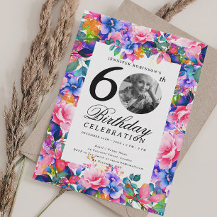 Invitación Feria del jardín floral arcoiris Foto 60 cumpleaño