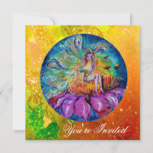 Invitación FERIA EN LA NOCHE chispas amarillas rosas verdes