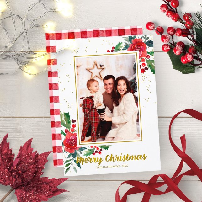 Invitación Feria navideña de flores rojas foto de feriados (Subido por el creador)