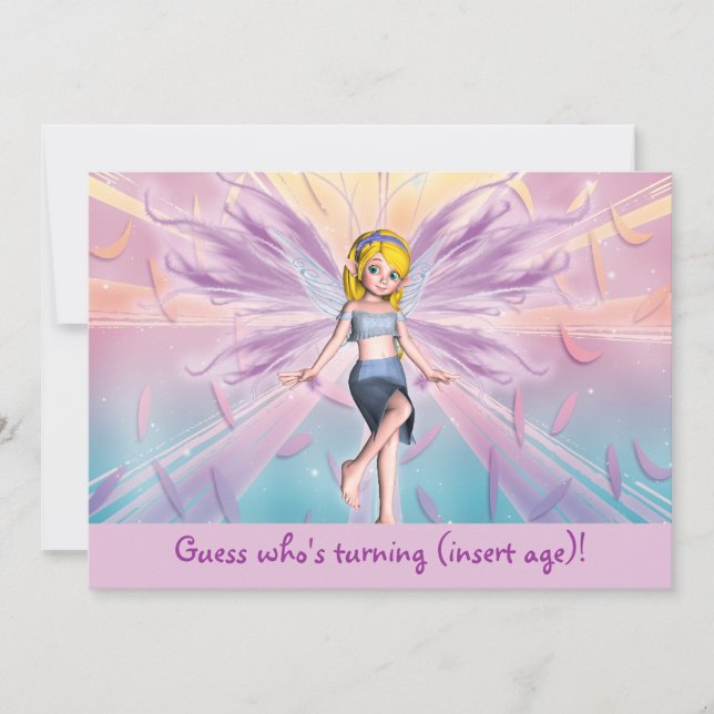 Invitación Feria rubia rosa personalizada (Anverso)