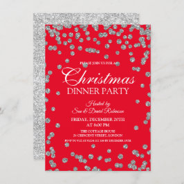 Invitación Feriado de los Navidades rojos de Confetti, Purpur