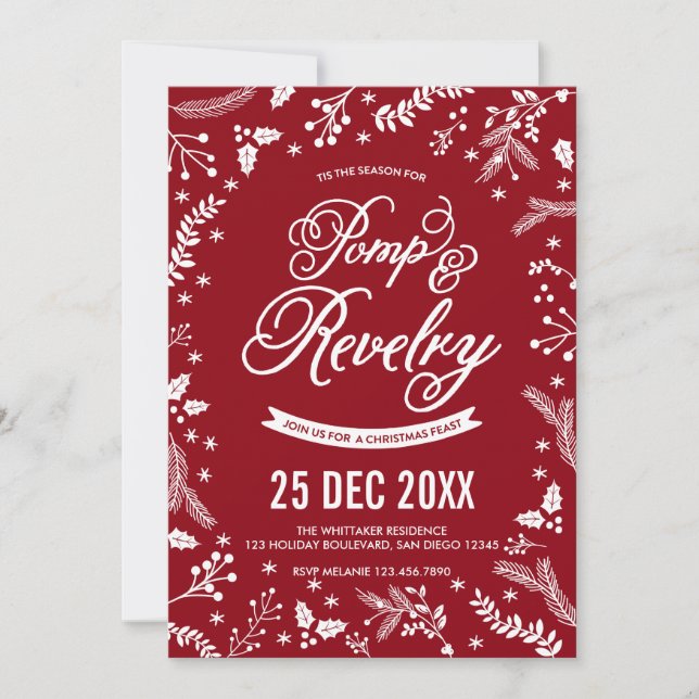 Invitación feriado en cerezo para Navidades de invierno de Be (Anverso)