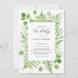 Invitación Fermones acuarelas y Fiesta del té del marco de eu